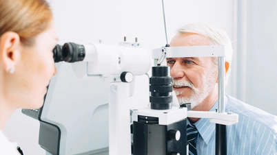 Man receiving an eye test
